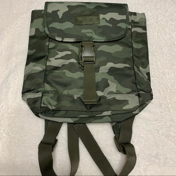 VS PINK Drawstring Camo Print Backpack